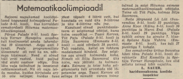 Nõukogude Hiiumaa : EKP Hiiumaa Rajoonikomitee ja Hiiumaa Rajooni RSN ajaleht, nr. 43, 13 aprill 1968