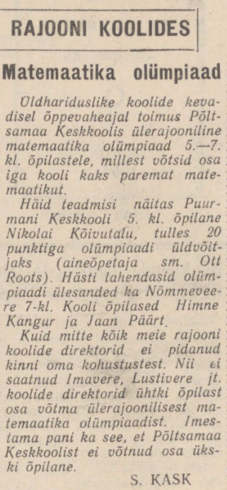 Kiir : EKP KK ja ENSV MN ajaleht Põltsamaa territoriaalse tootmisvalitsuse juures, nr. 43, 9 aprill 1957