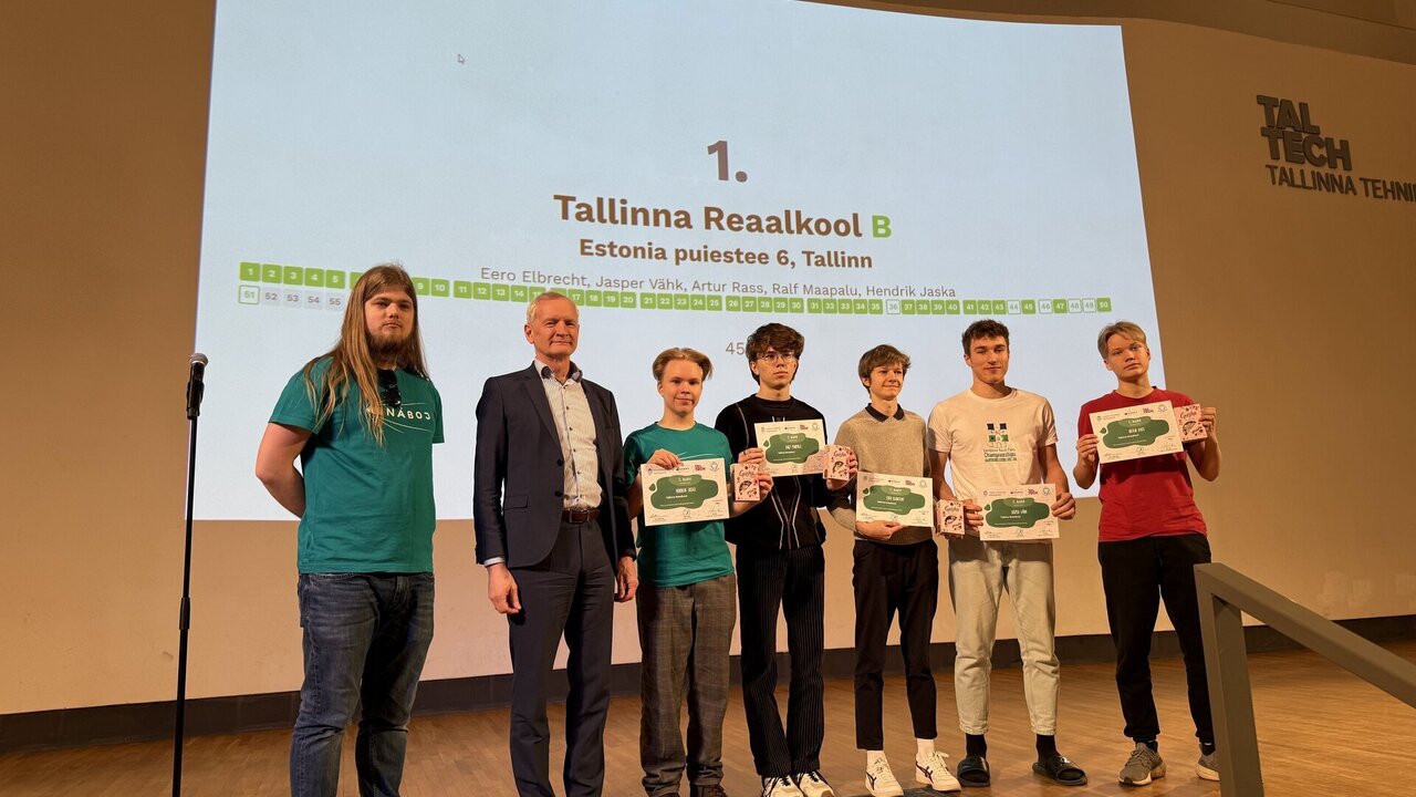 Tallinna Reaalkooli võistkond saavutas rahvusvahelisel matemaatikavõistlusel „Náboj“ 5. koha